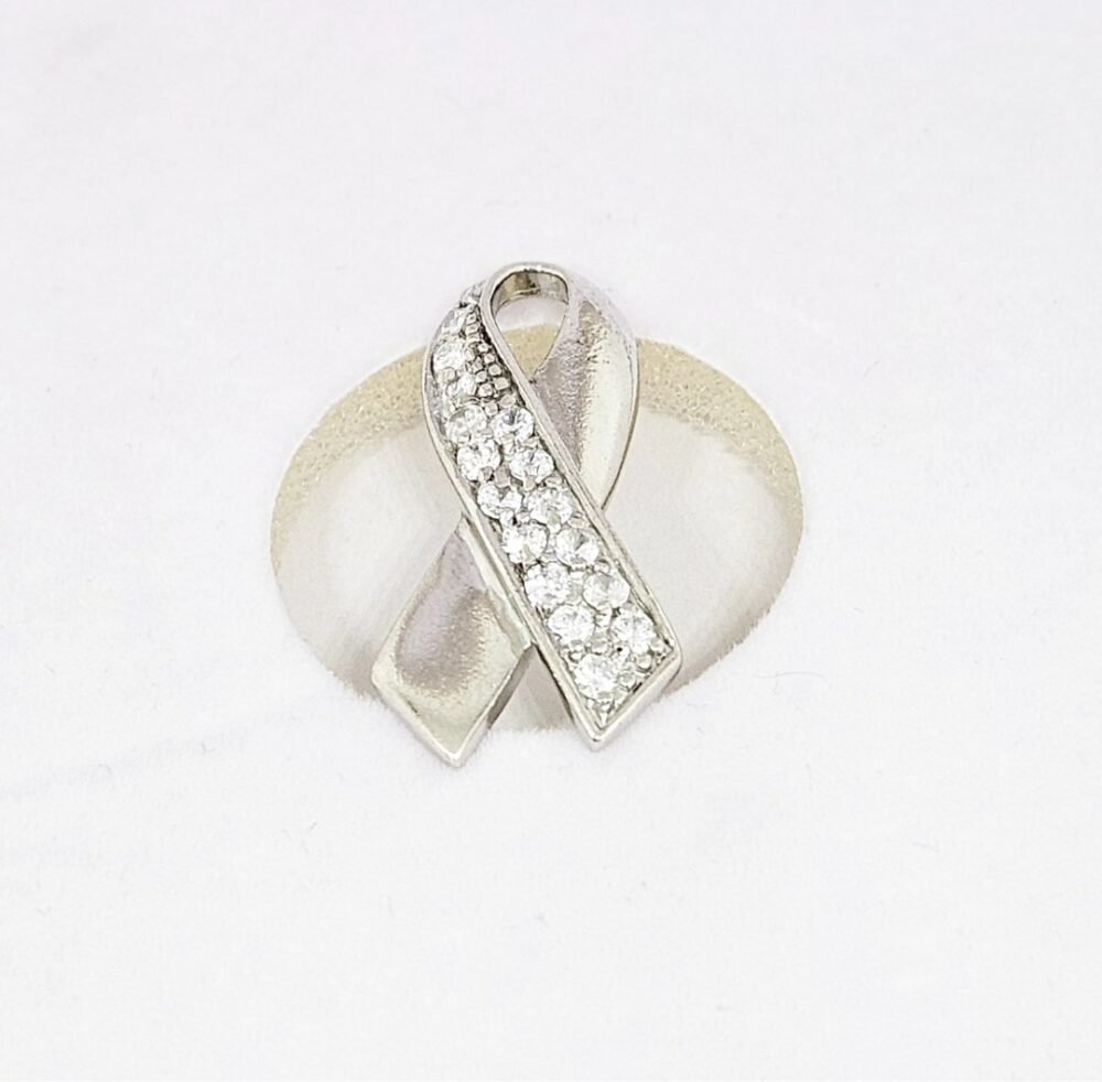 Srebreni broš sa cirkonskim detaljima, prečnik 2,9 cm