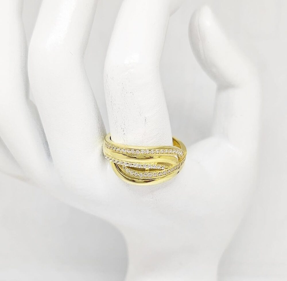 Prsten - Srebro 925 + 14k pozlata - 23 mm