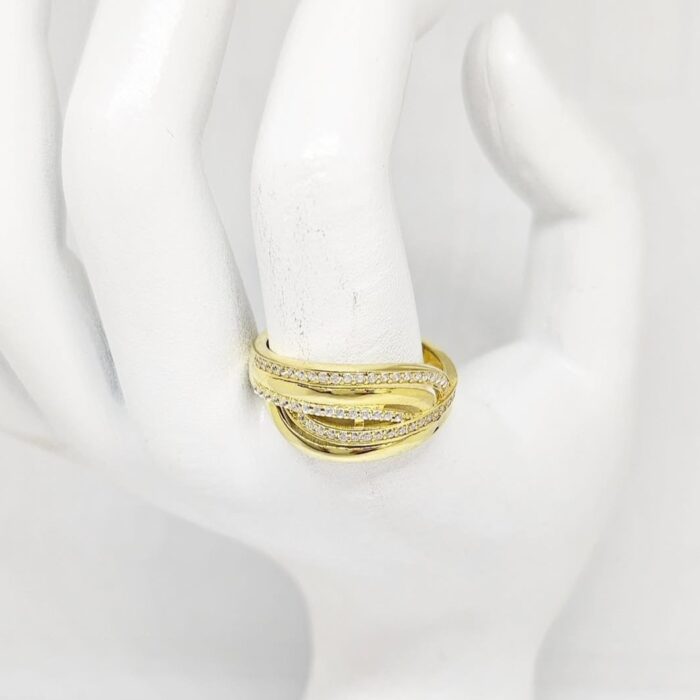 Prsten - Srebro 925 + 14k pozlata - 23 mm