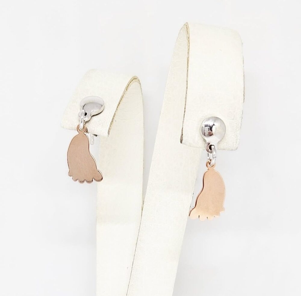 Minđuše - Srebro 925 + Rose gold pozlata - 2 cm