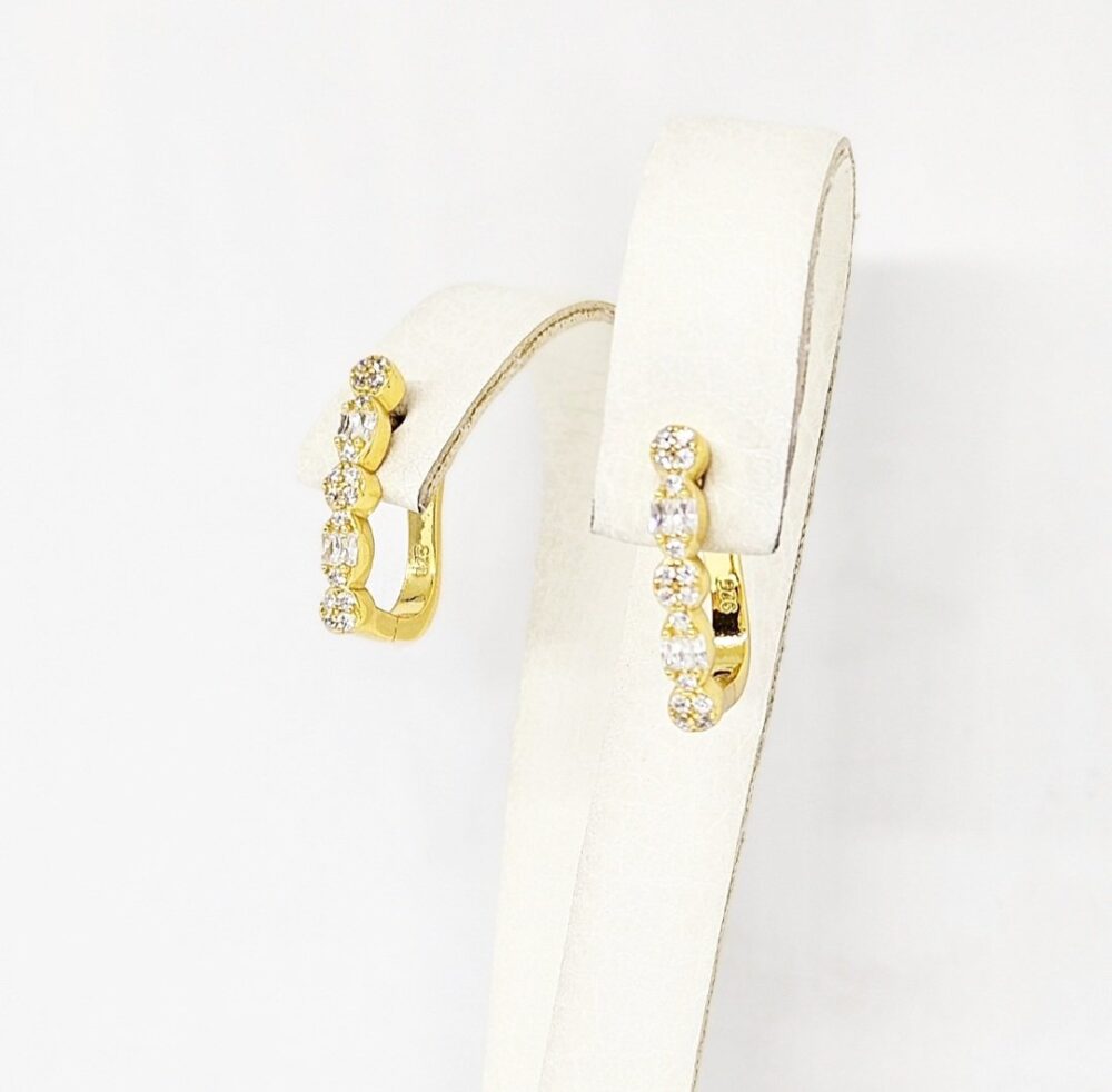 Naušnice - Srebro 925 + 14k pozlata - 1,7 cm - Slika 2
