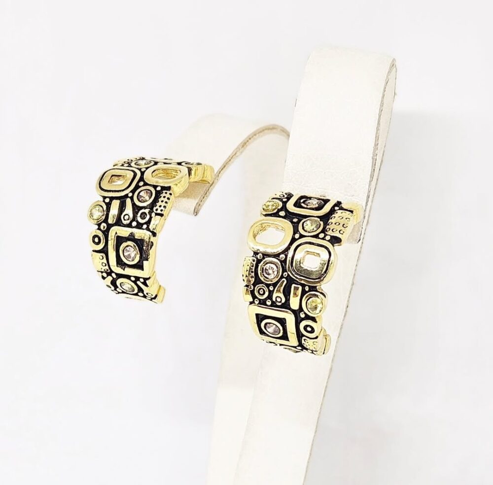 Minđuše - Srebro 925 + 14k pozlata - 2 cm - Image 2