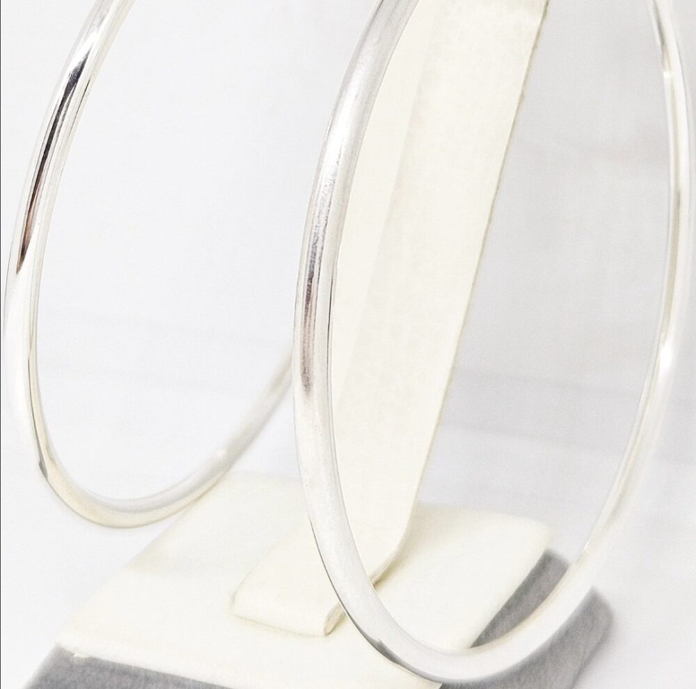 Naušnice halke - Srebro 925 - 7,4 cm - Slika 2