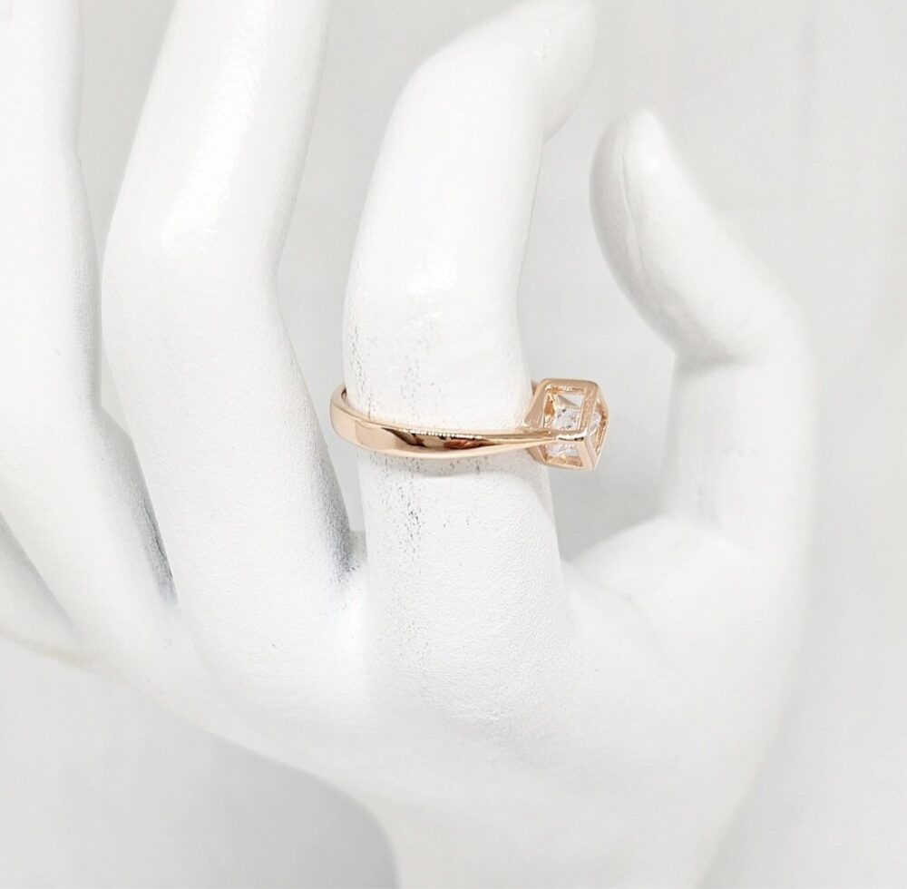 Prsten - Srebro 925 + Rose gold pozlata - 14 mm - Slika 2
