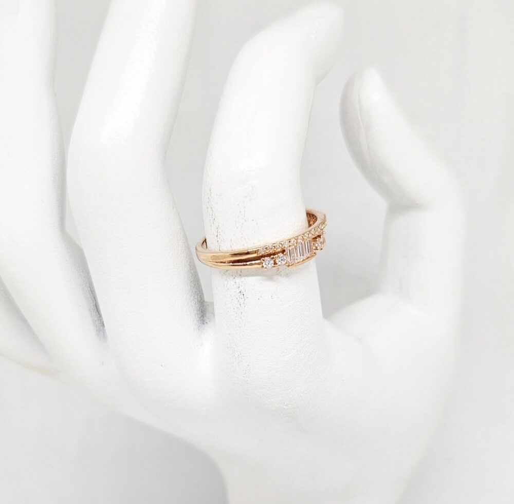 Prsten - Srebro 925 + Rose gold pozlata - 15 mm - Slika 2