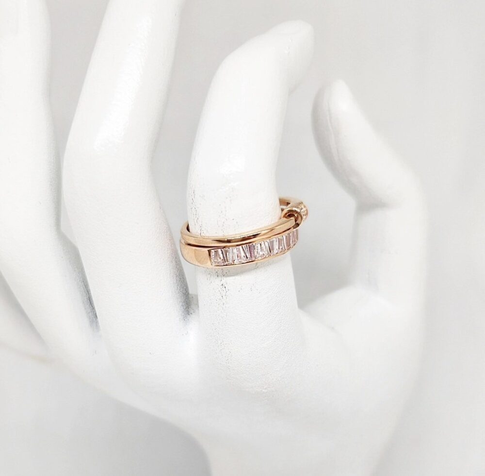 Prsten - Srebro 925 + Rose gold pozlata - 14 mm - Slika 2