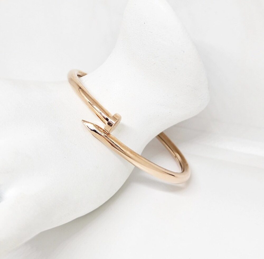 Narukvica halka - Srebro 925 + Rose gold pozlata - 7 cm - Slika 2