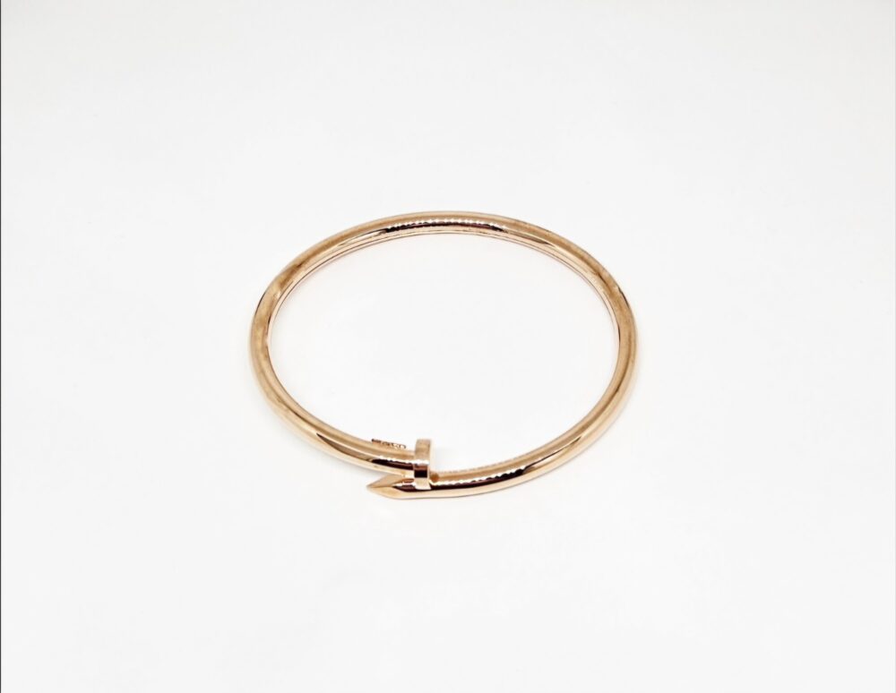 Narukvica halka - Srebro 925 + Rose gold pozlata - 7 cm - Slika 3