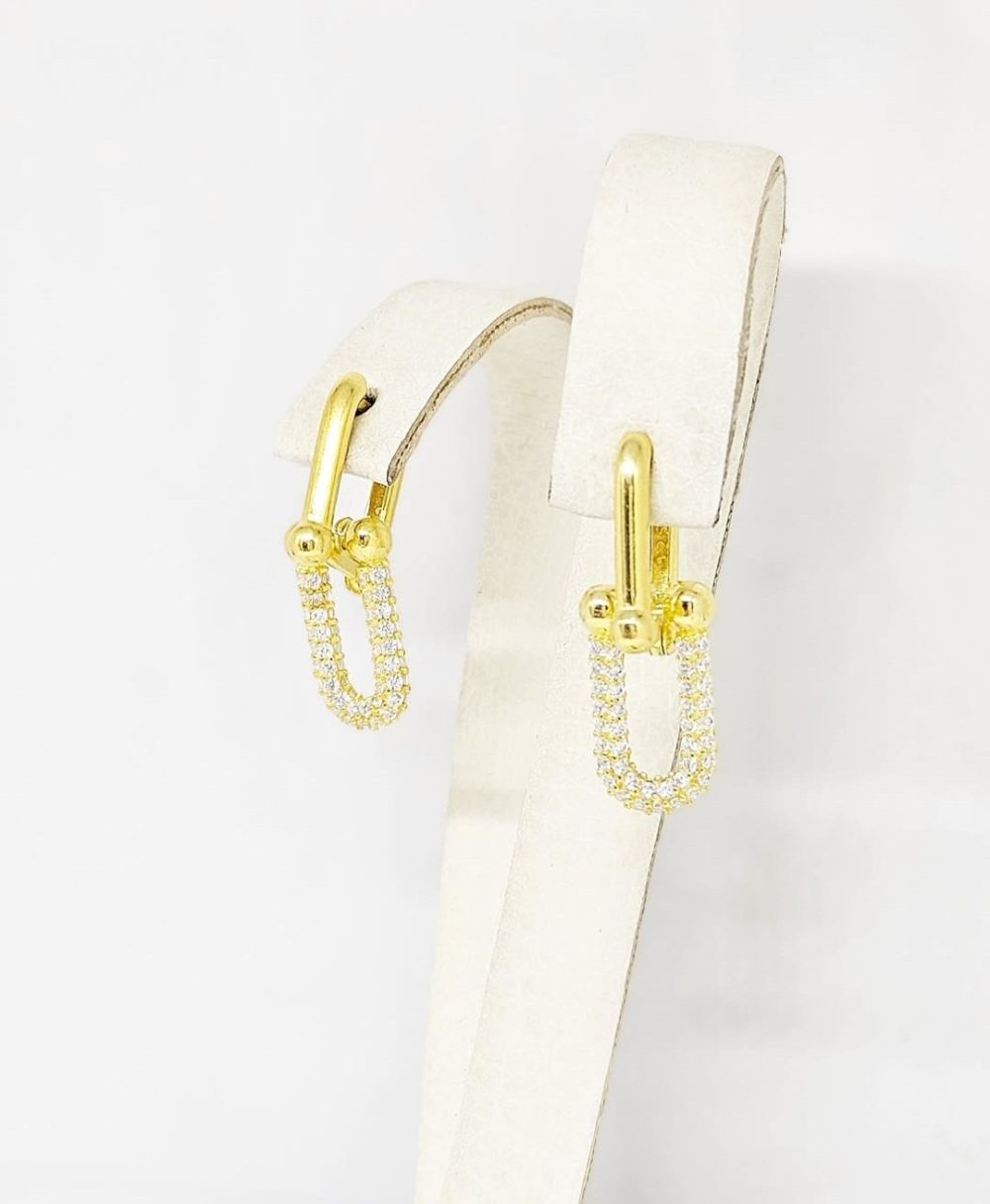 Naušnice - Srebro 925 + 14k pozlata - 2,5 cm - Slika 2