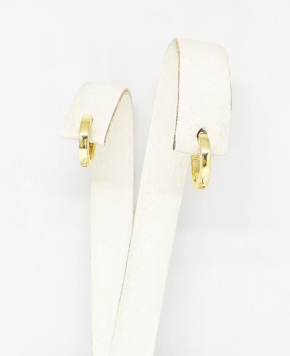 Naušnice halke - Srebro 925 + 14k pozlata - 1 cm