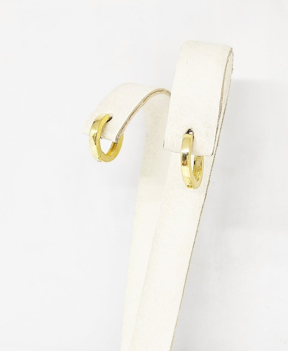 Naušnice halke - Srebro 925 + 14k pozlata - 1 cm - Slika 2
