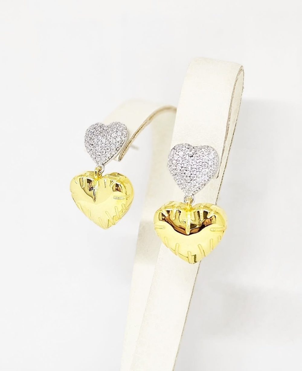 Minđuše - Srebro 925 + 14k pozlata - 2,5 cm - Slika 2