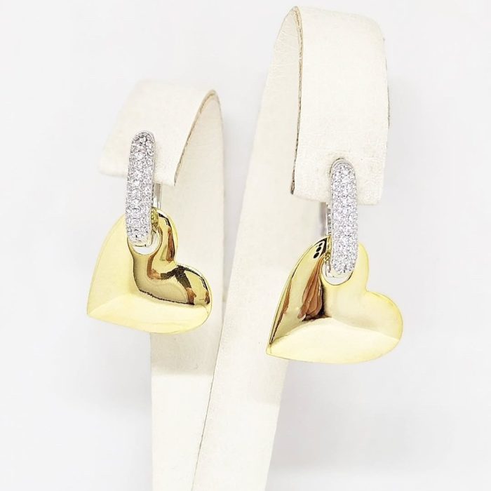 Naušnice - Srebro 925 + 14k pozlata - 2,6 cm
