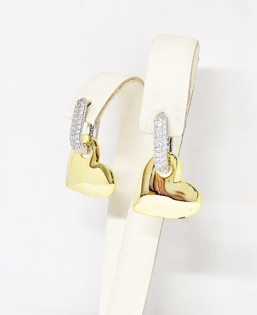 Naušnice - Srebro 925 + 14k pozlata - 2,6 cm - Slika 2