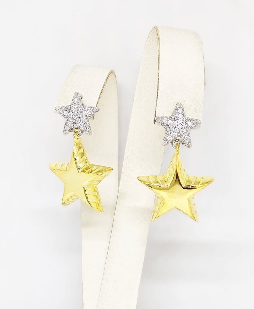 Minđuše - Srebro 925 + 14k pozlata - 3 cm