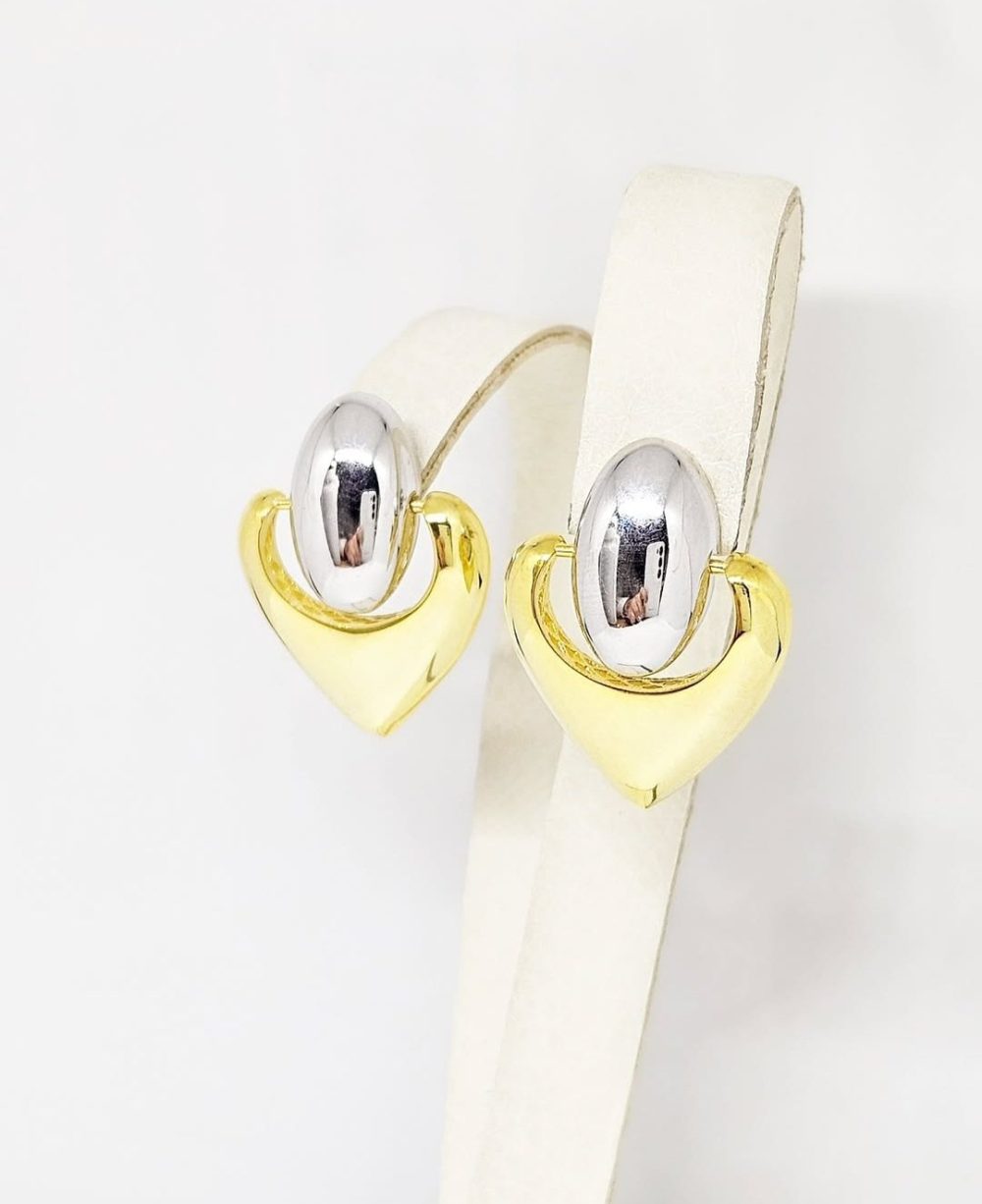 Minđuše - Srebro 925 + 14k pozlata - 2,9 cm - Slika 2