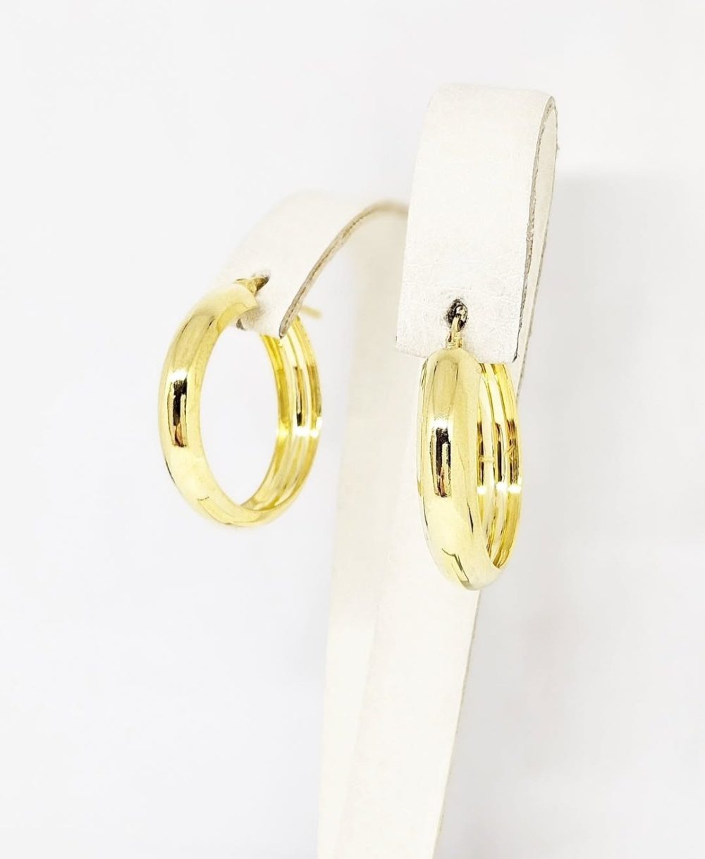 Naušnice halke - Srebro 925 + 14k pozlata - 2,5 cm - Slika 2