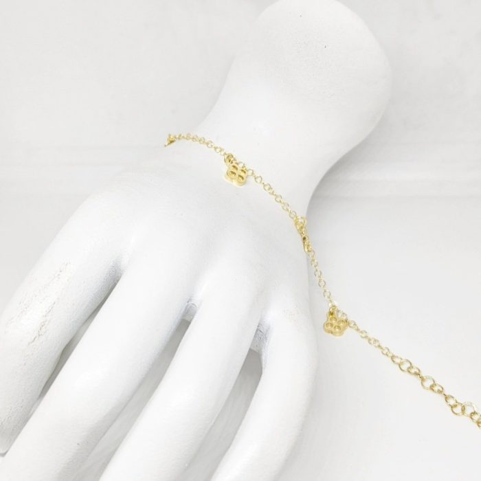 Narukvica - Srebro 925 + 14k pozlata - 17 - 20 cm