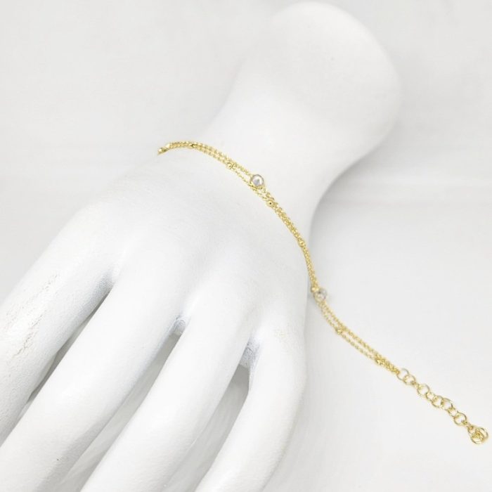 Narukvica - Srebro 925 + 14k pozlata - 16,5 - 19,5 cm