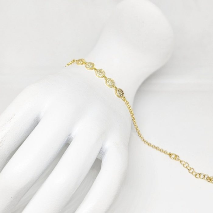 Narukvica - Srebro 925 + 14k pozlata - 17 - 20 cm