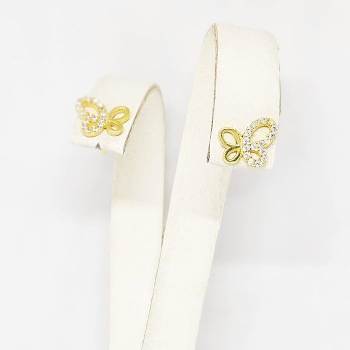 Naušnice - Srebro 925 + 14k pozlata - 1 cm