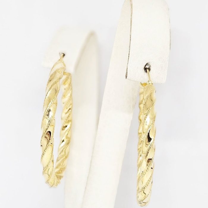 Naušnice - Srebro 925 + 14k pozlata - 3,6 cm