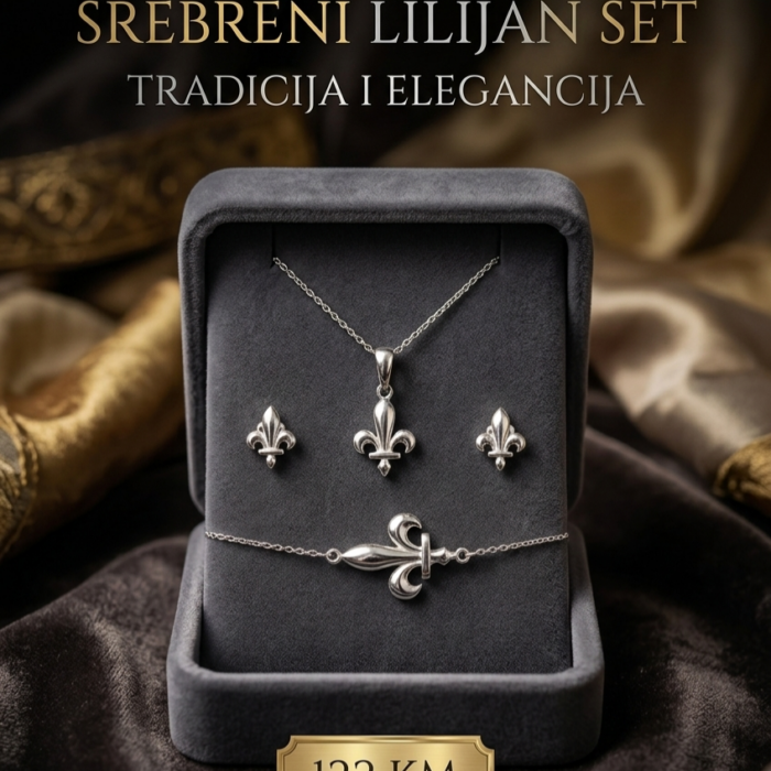Komplet set ljiljan - Srebro 925