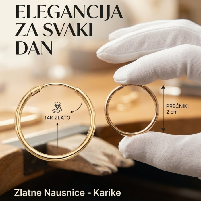Naušnice - Zlato 585 14k - 2 cm