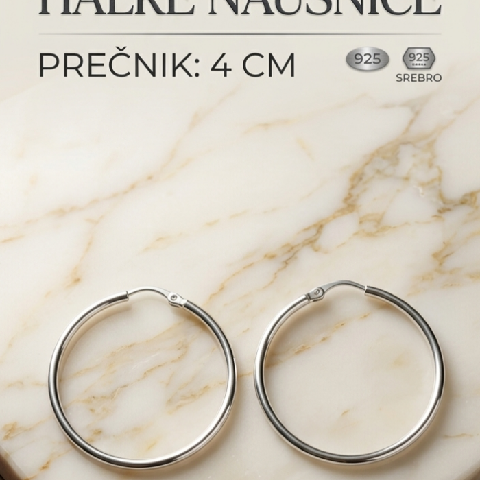 Naušnice - Srebro 925 - 4 cm