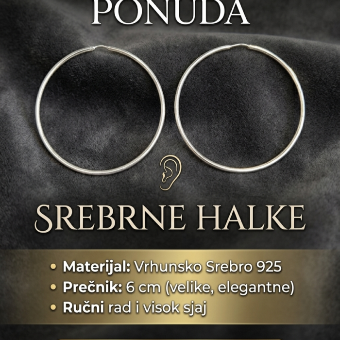 Naušnice - Srebro 925 - 6 cm