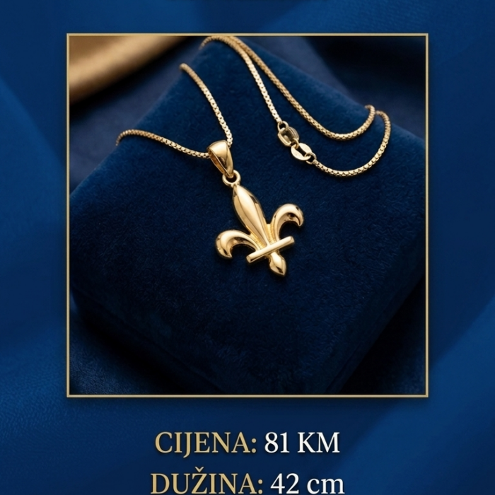 Ogrlica - Srebro 925 + 14k pozlata - 42 cm