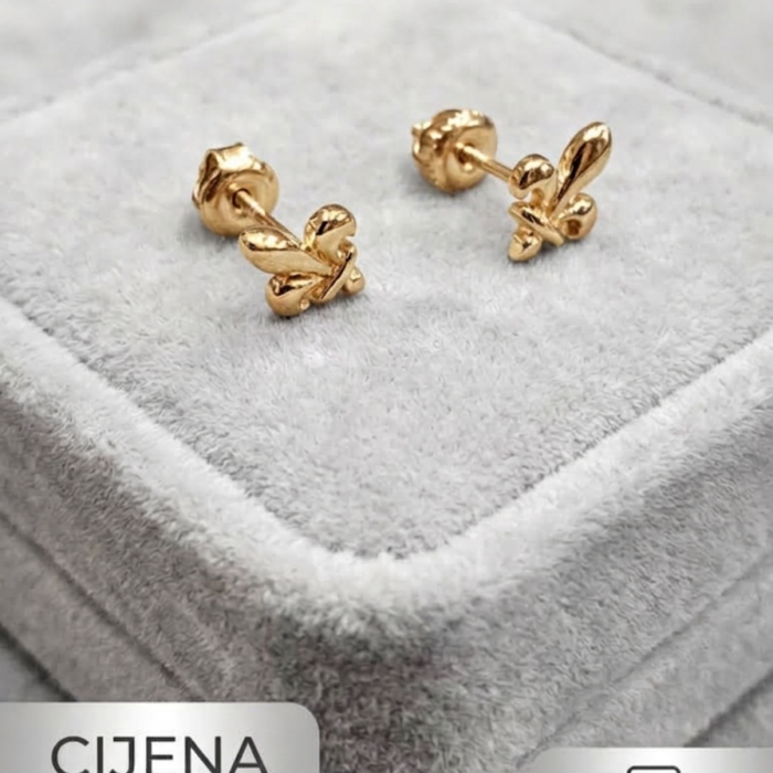Naušnice - Srebro 925 + 14k pozlata - 1 cm