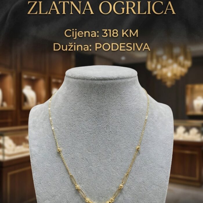 Ogrlica - Zlato 585 14k - Podesiva