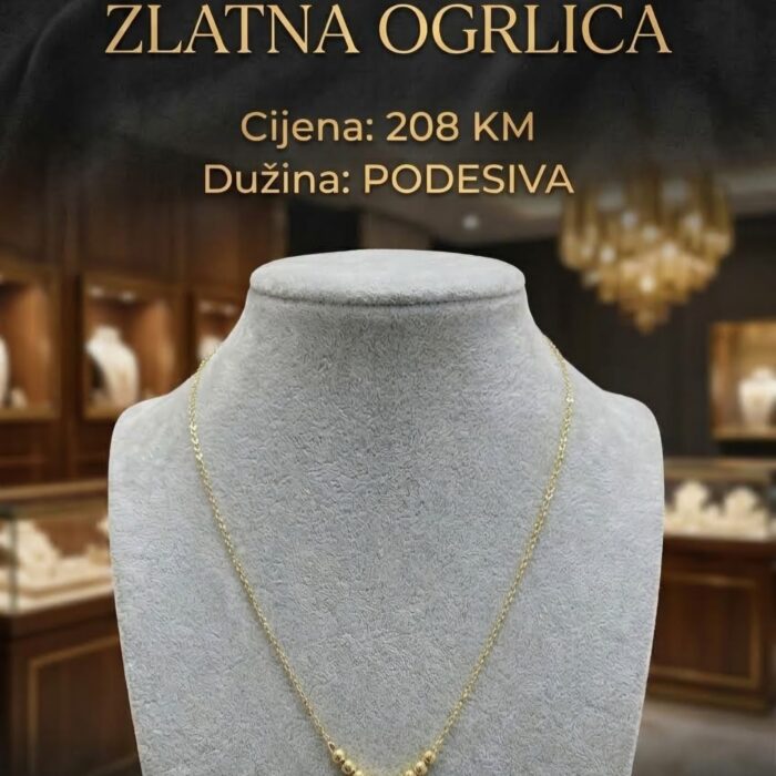 Ogrlica - Zlato 585 14k - Podesiva