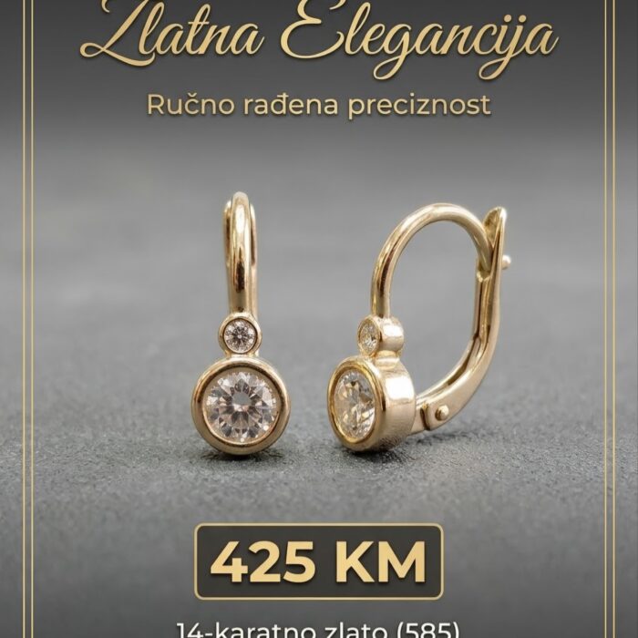 Naušnice - Zlato 585 14k - 1,6 cm
